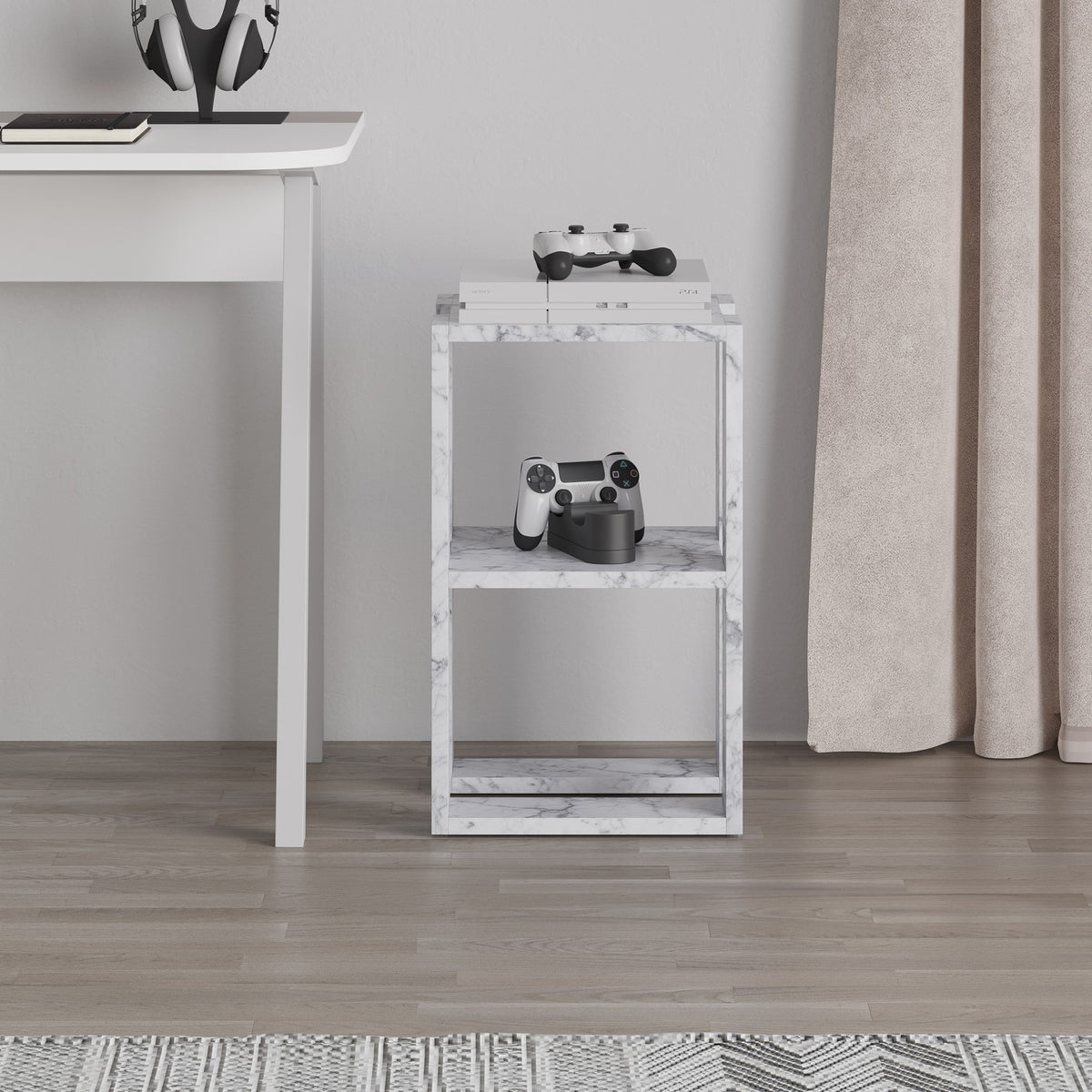 Lonie - Table de Chevet - Marbre Carrara