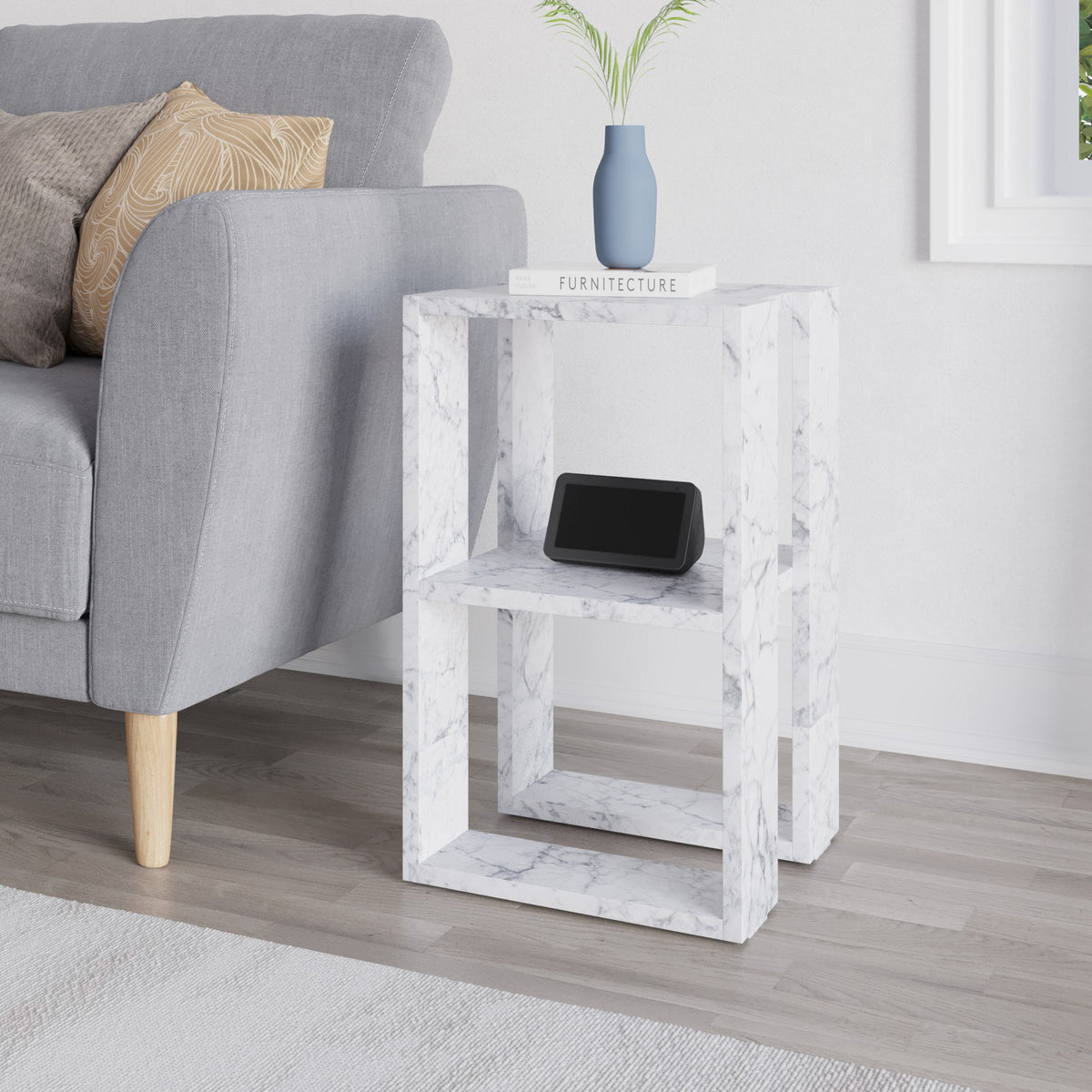 Lonie - Table de Chevet - Marbre Carrara