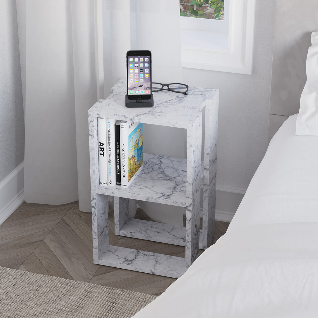 Lonie - Table de Chevet - Marbre Carrara