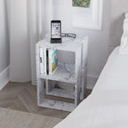 Lonie - Table de Chevet - Marbre Carrara