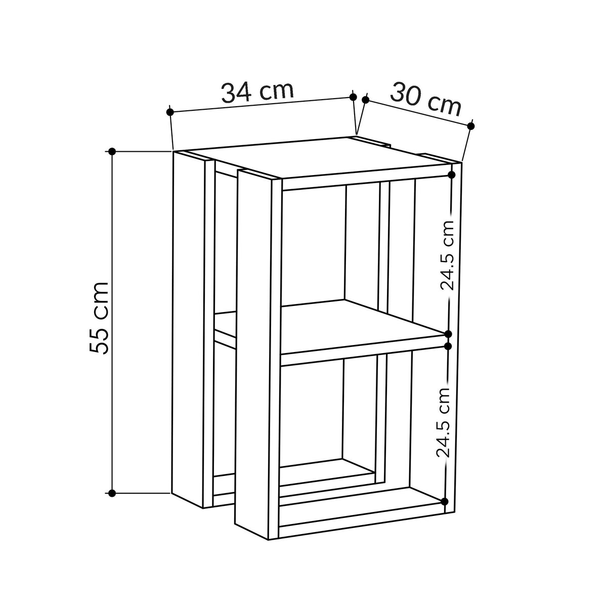 Lonie - Bedside Table - Travertine