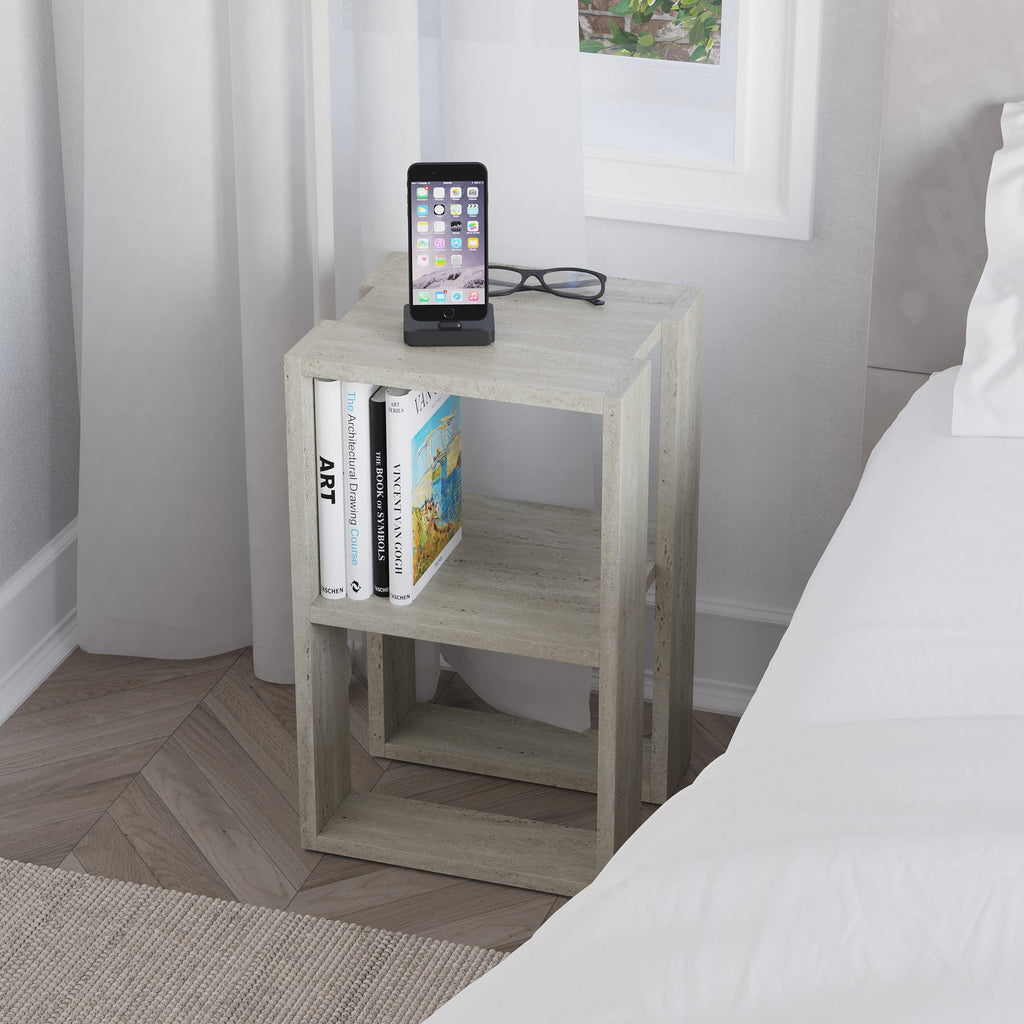 Lonie - Bedside Table - Travertine