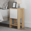 Ema - Bedside Table - Sapphire Oak/White