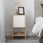 Ema - Bedside Table - Sapphire Oak/White