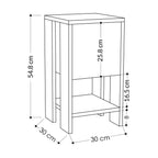 Ema - Bedside Table - Sapphire Oak/White