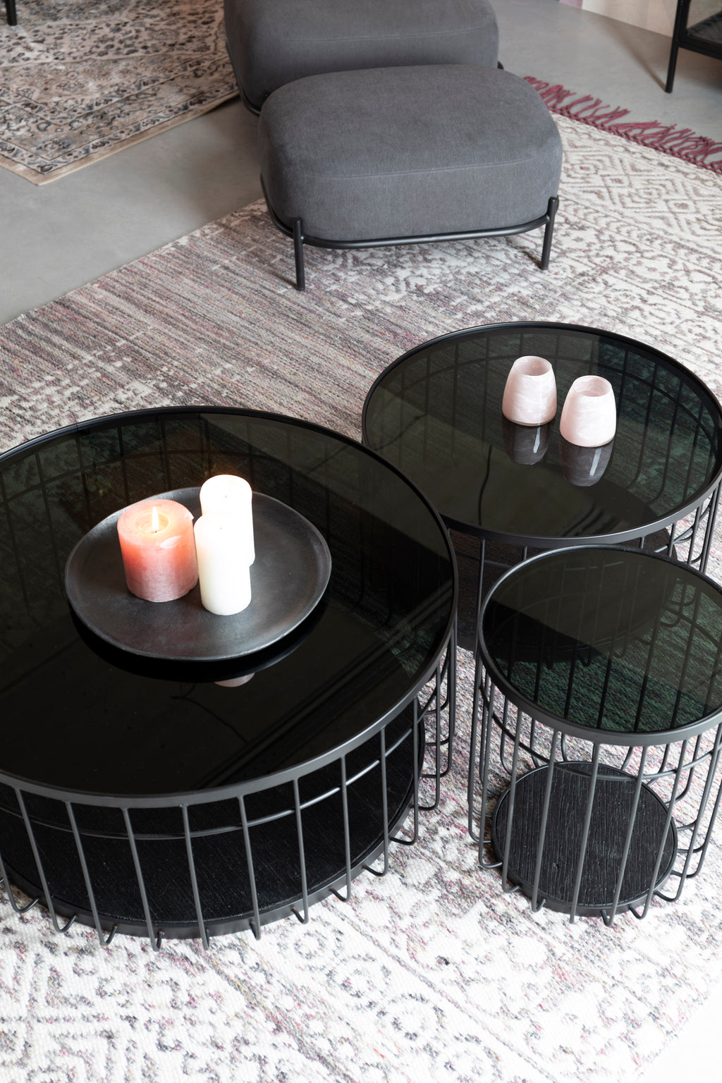 Lance L - Coffee Table - Glass - Black