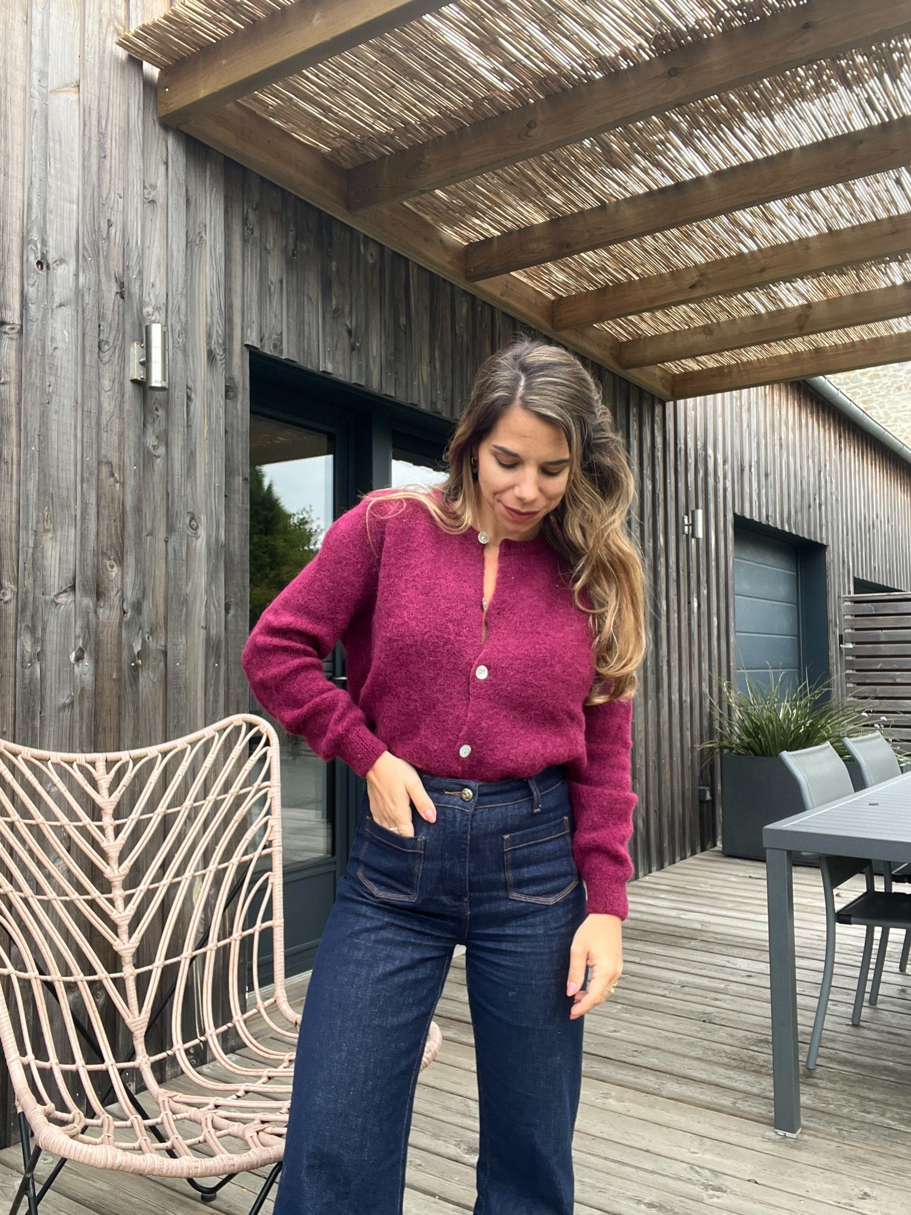 Léonie burgundy wool knit