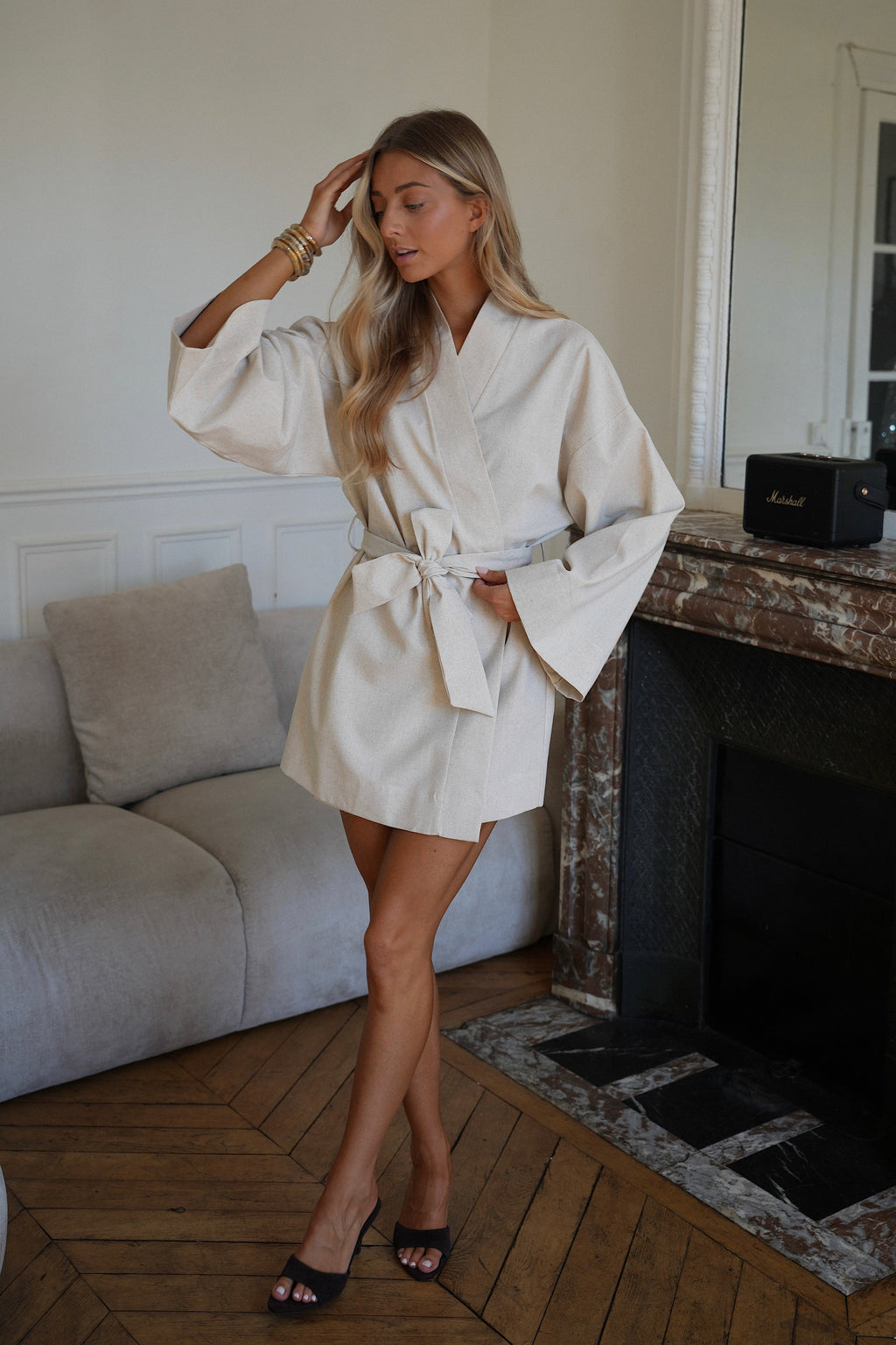 Marcy Beige - Wrap Dress