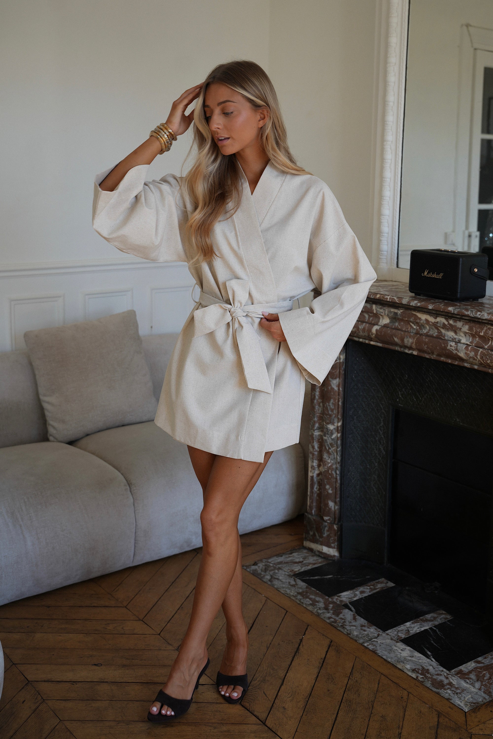 Marcy Beige - Wrap Dress