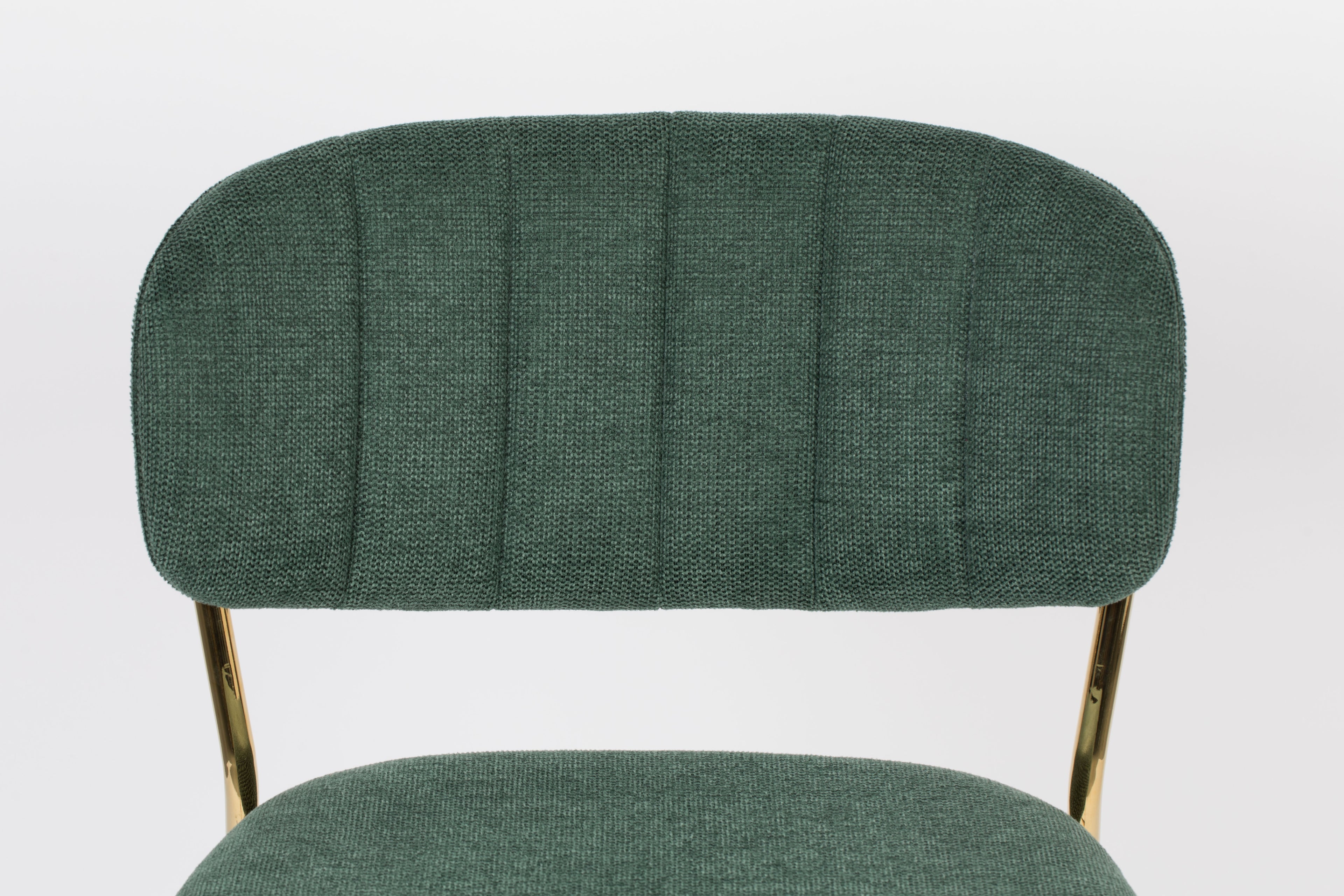 Jolien - Tabouret De Bar & De Comptoir - Tissu - Doré/Vert Foncé