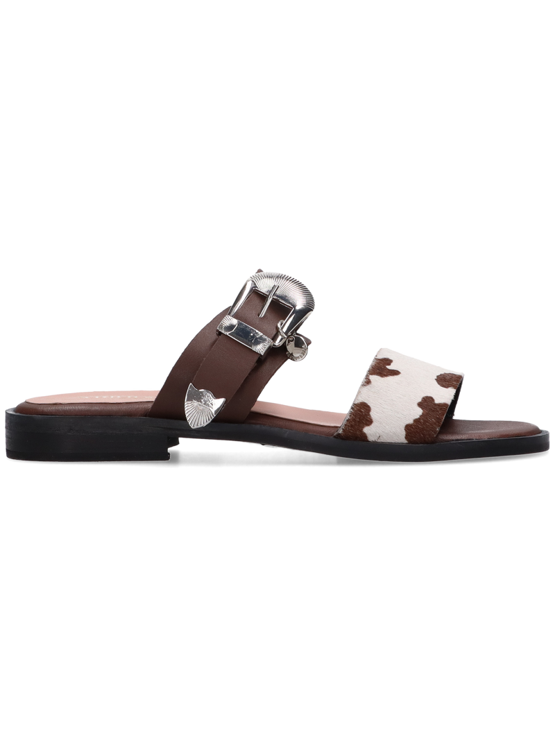 Nancy - Sandales - Vache marron blanc