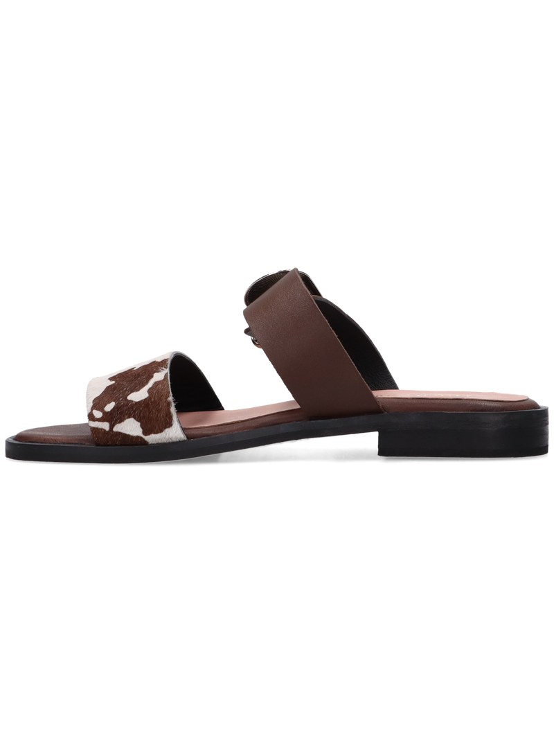 Nancy - Sandales - Vache marron blanc