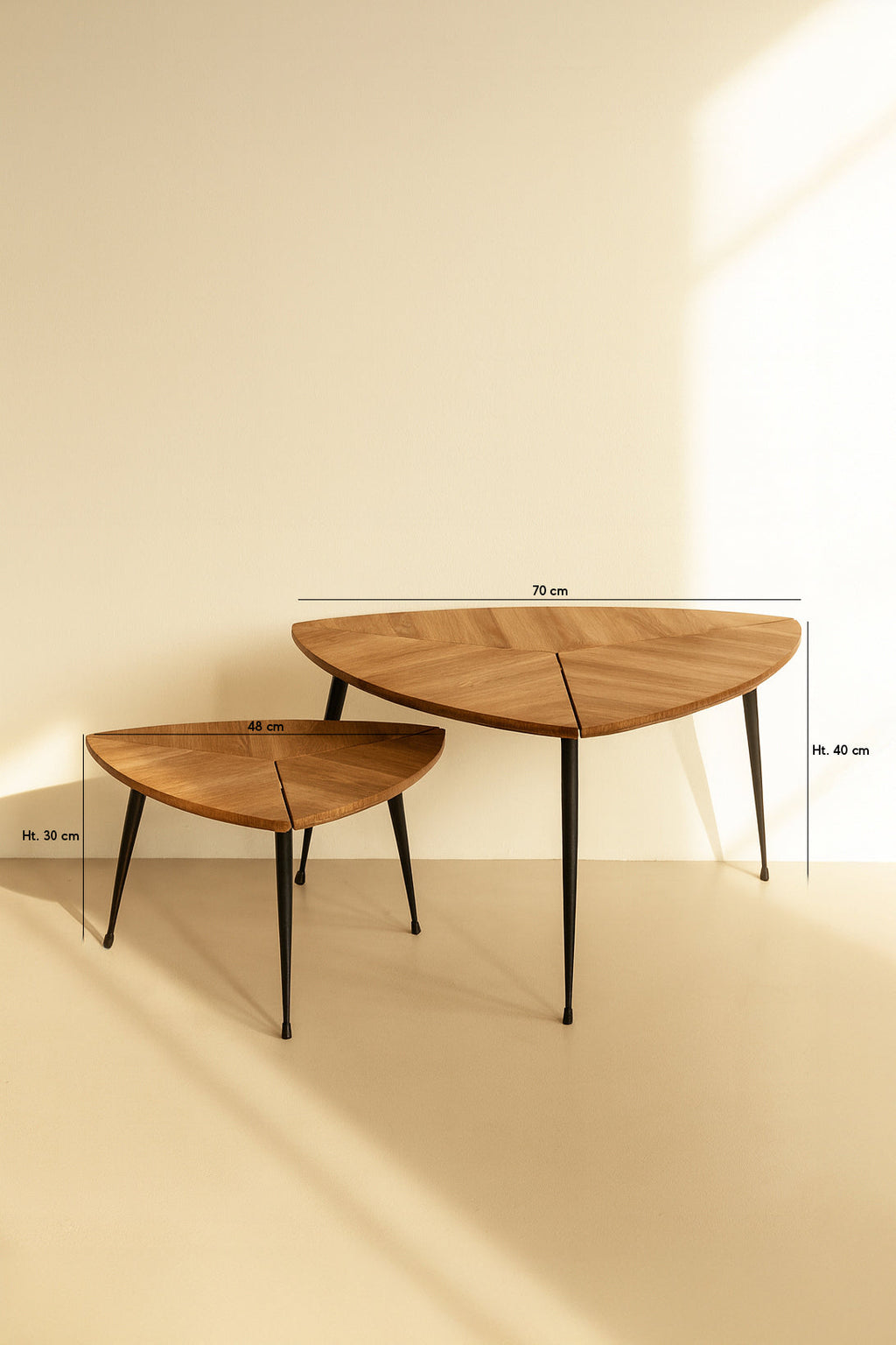 Cobra - Set De 2 Tables Gigognes - Fibre De Bois - Naturel