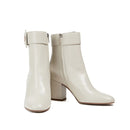 Bottes - Sergio Rossi Buckled Leather Ankle  - Cream
