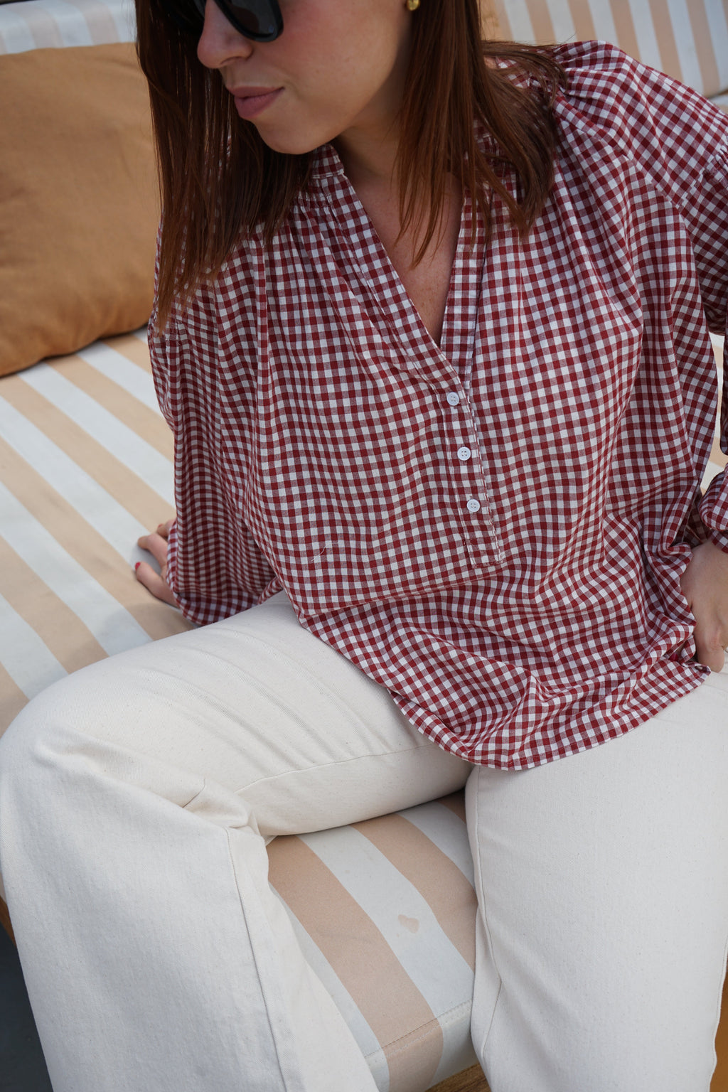Blouse Vichy Rouge Clothilde