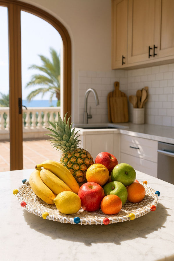 Milos - Panier Rond - Jonc De Mer/Bois