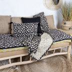 Alia Short Pointe In Cotton - Black And Ecru Reversible With Patterns
