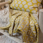 Housnia Short Pointe In Cotton - Mustard Yellow With Pattern
