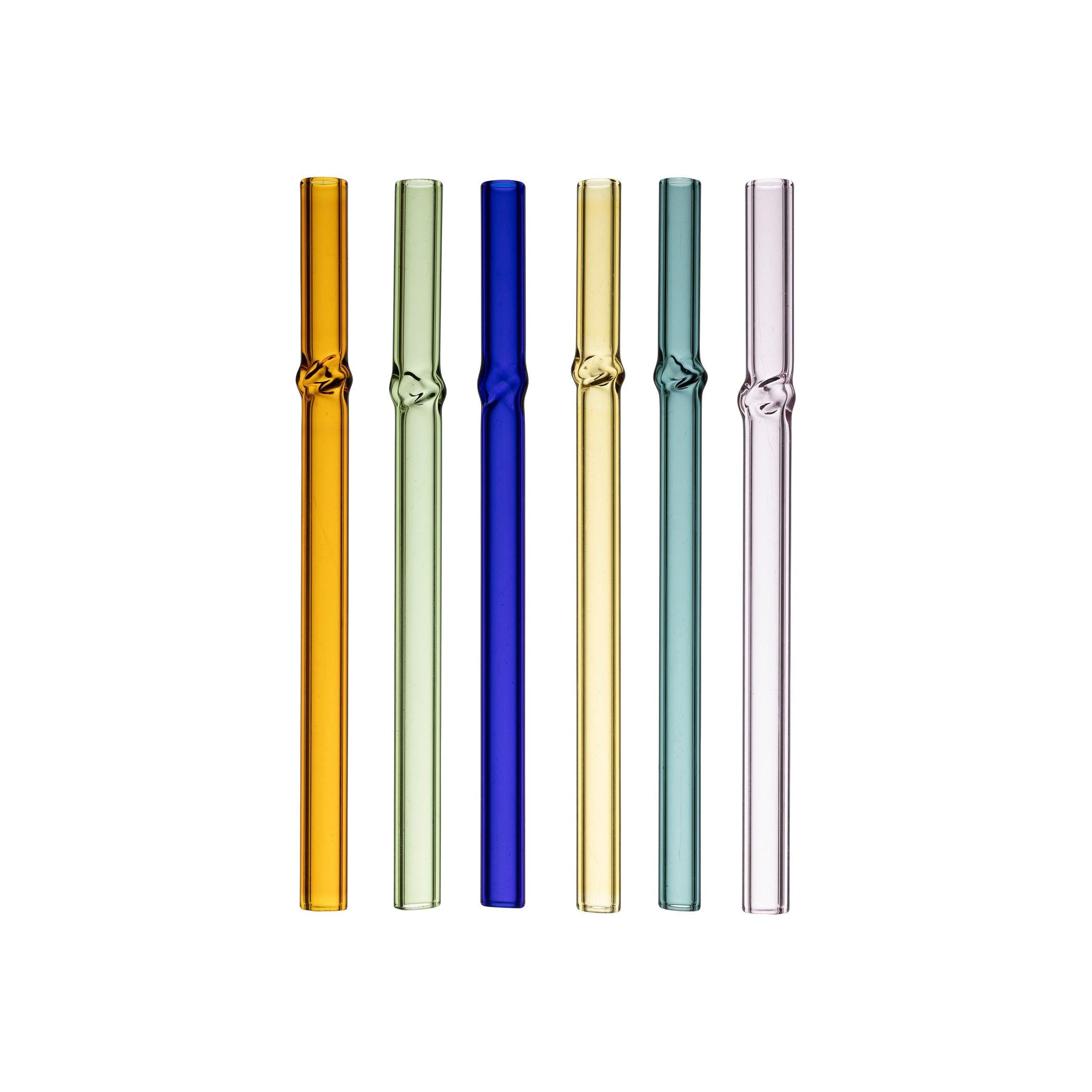 Set of 12 Straws - Colorea - Borosilicate Glass - Natural
