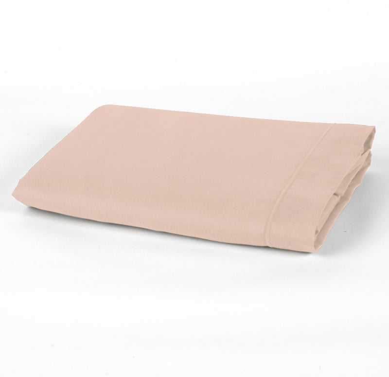 Drap Plat 2 Pers De Coton-Bambou - Bambou Rose