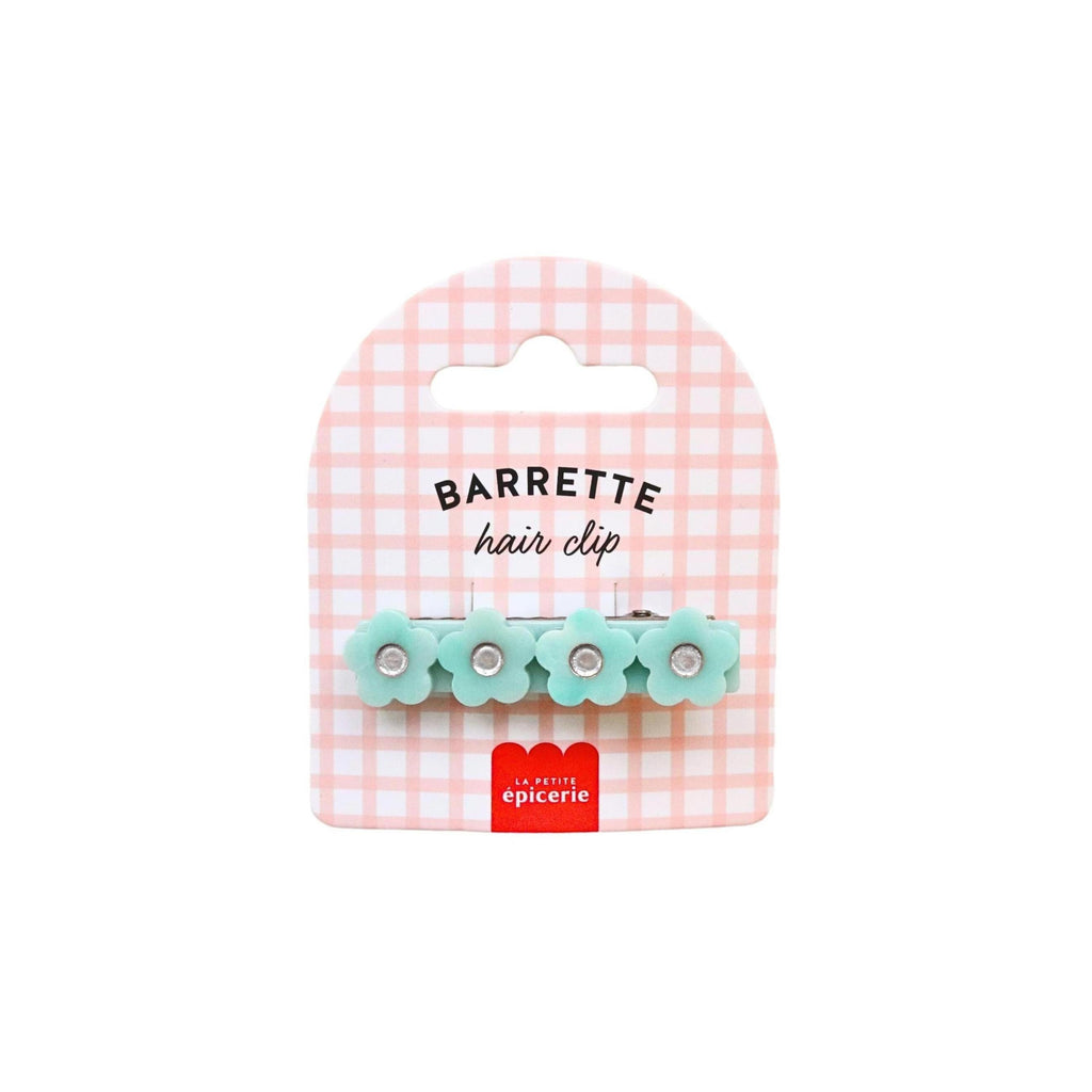 Hair Barrette - Mint Flower