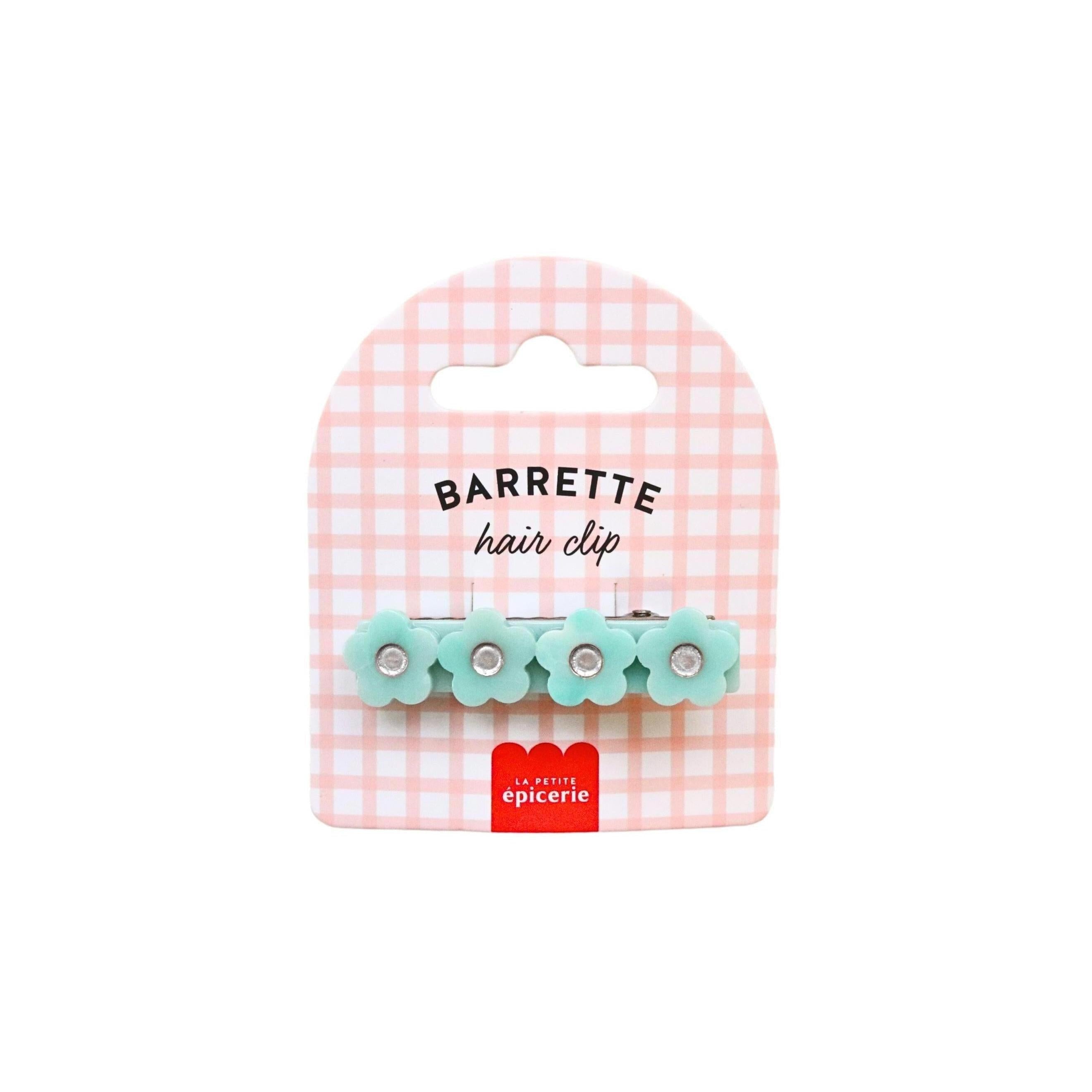 Hair Barrette - Mint Flower