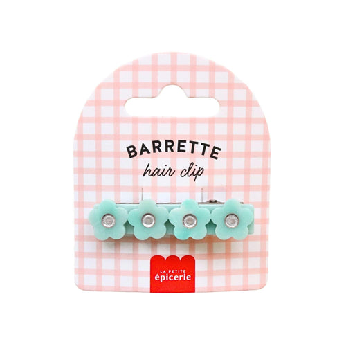 Hair Barrette - Mint Flower