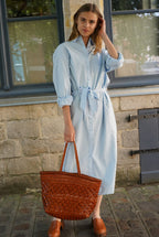 Angèle Sky Blue Shirt Dress