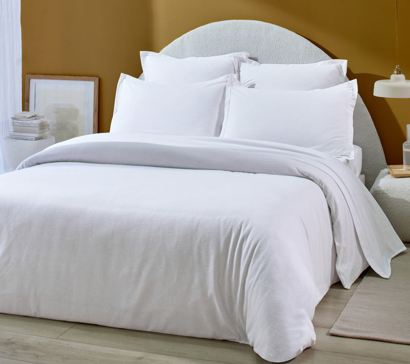 Drap Housse - 100% Flanelle de Coton - Orea - Blanc