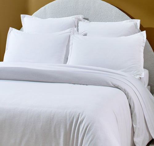 Taie D'Oreiller - 100% Flanelle de Coton - Orea - Blanc