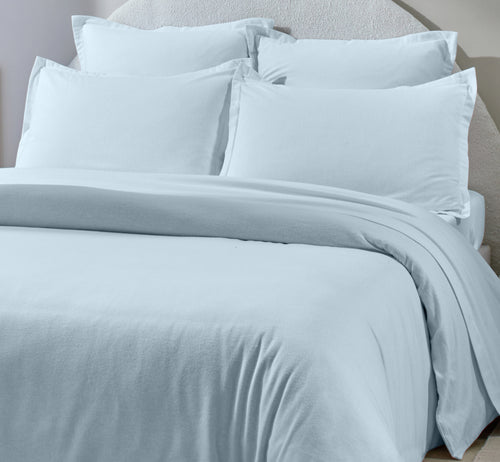 Taie D'Oreiller - 100% Flanelle de Coton - Orea - Bleu