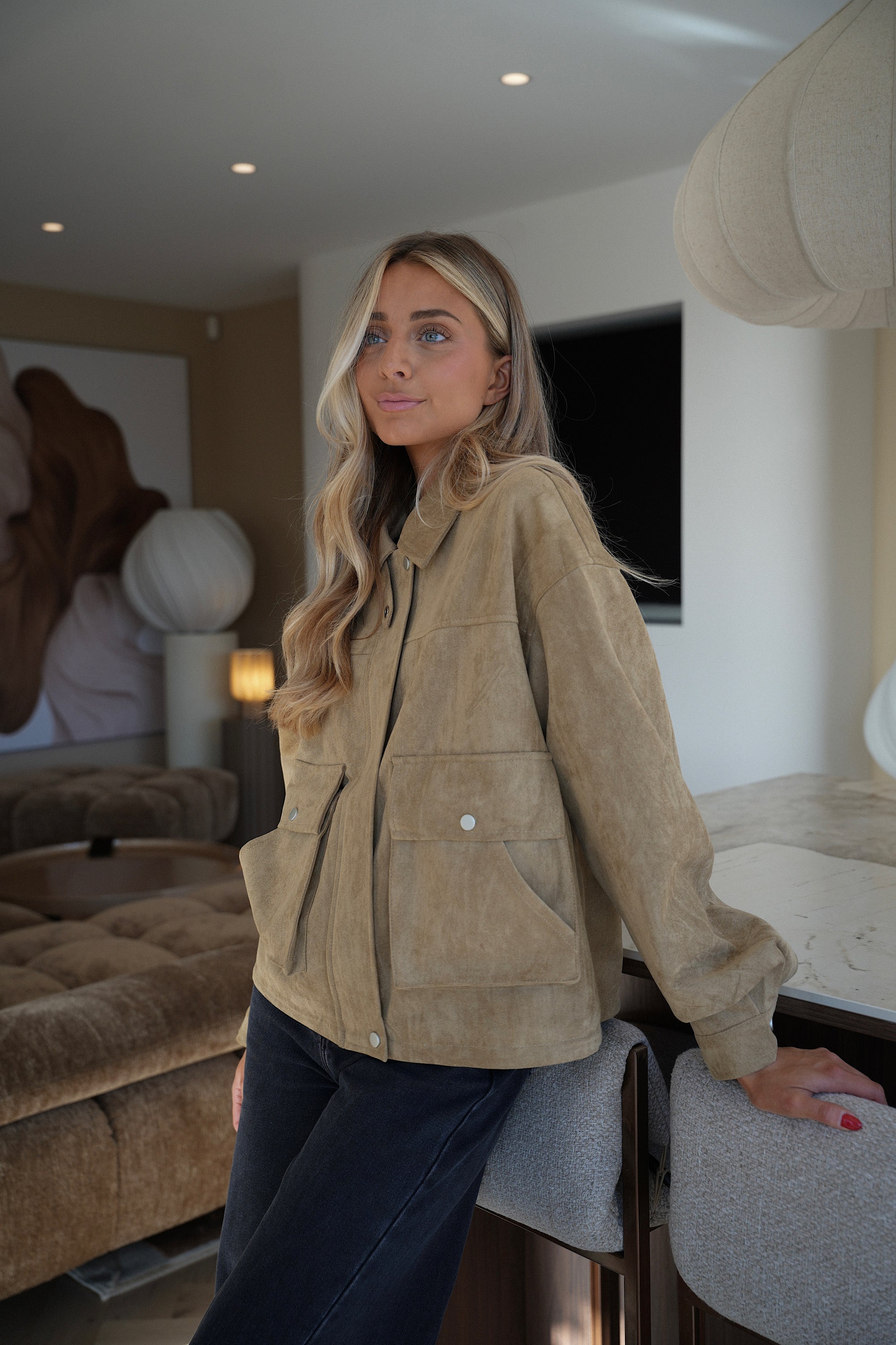 Rebeca Beige - Suede Jacket