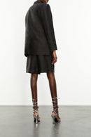 Veste Laine Noire Style Tailleur - Femme