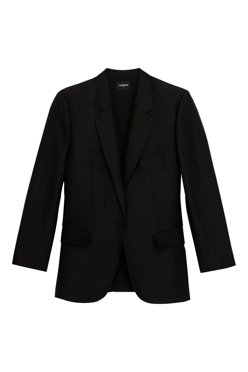 The Kooples - Veste Laine Noire Style Tailleur - Femme