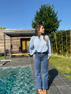 Blusa de cuadros vichy azul cielo Clothilde