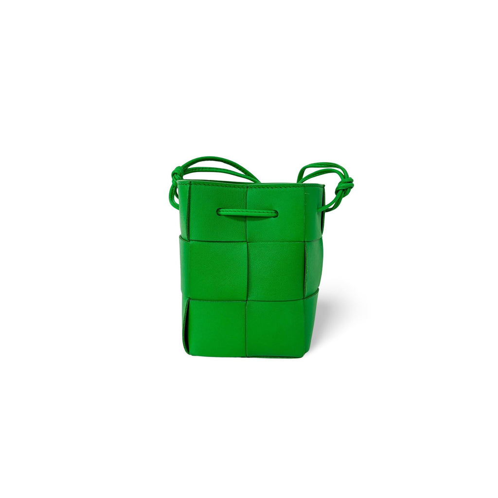 Borsa a mano Bottega Veneta Cassette a secchiello mini in pelle - Verde