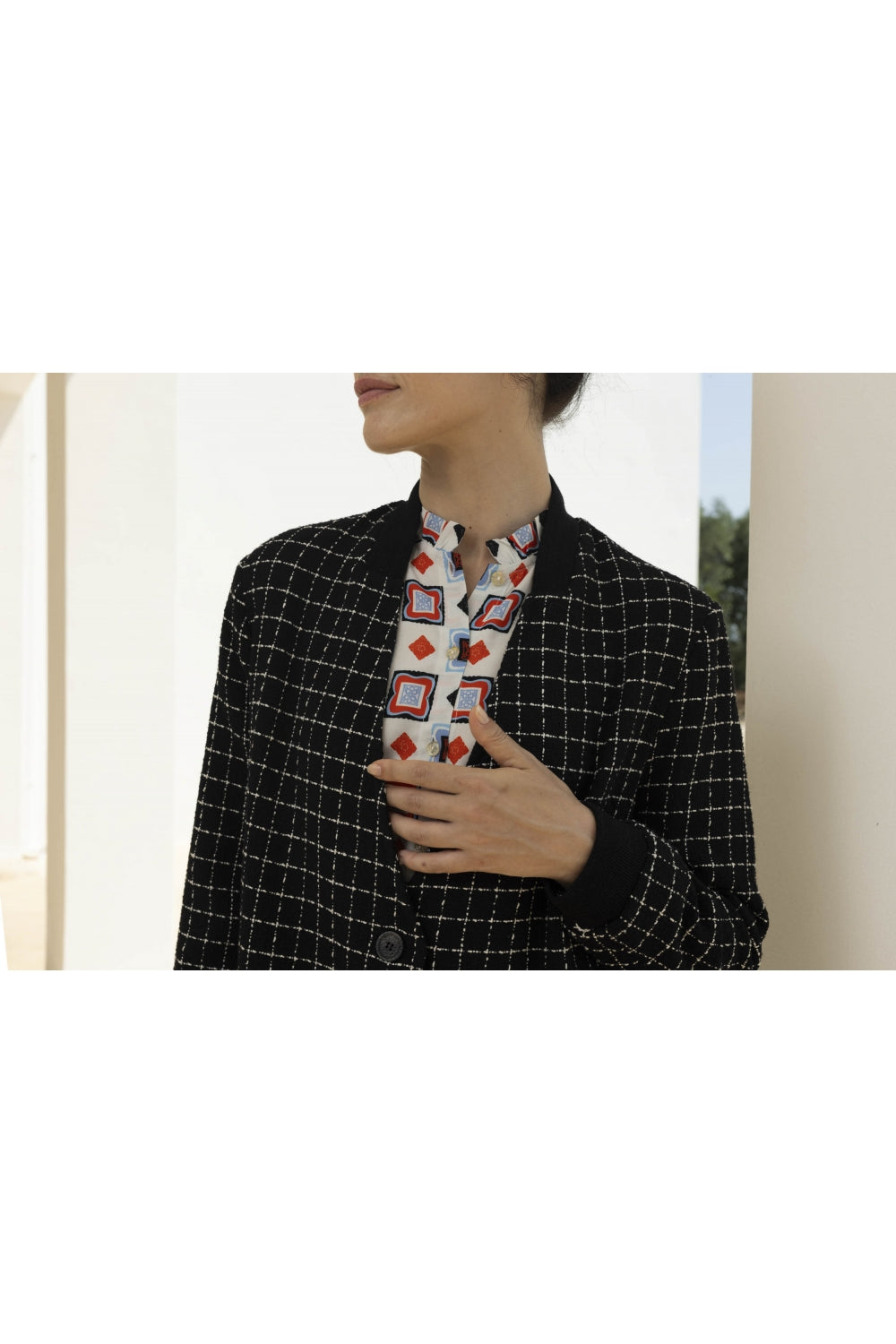 Le Bomber Leonard En Tweed Sirocco Noir