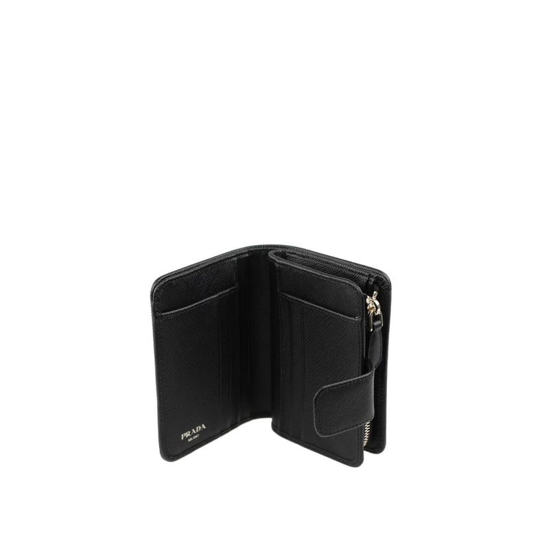 Prada Nylon And Leather Wallet - Women - Black