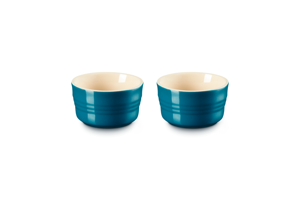 Set of 2 Large Ramekins - Ceramic - 240ml - Deep Teal