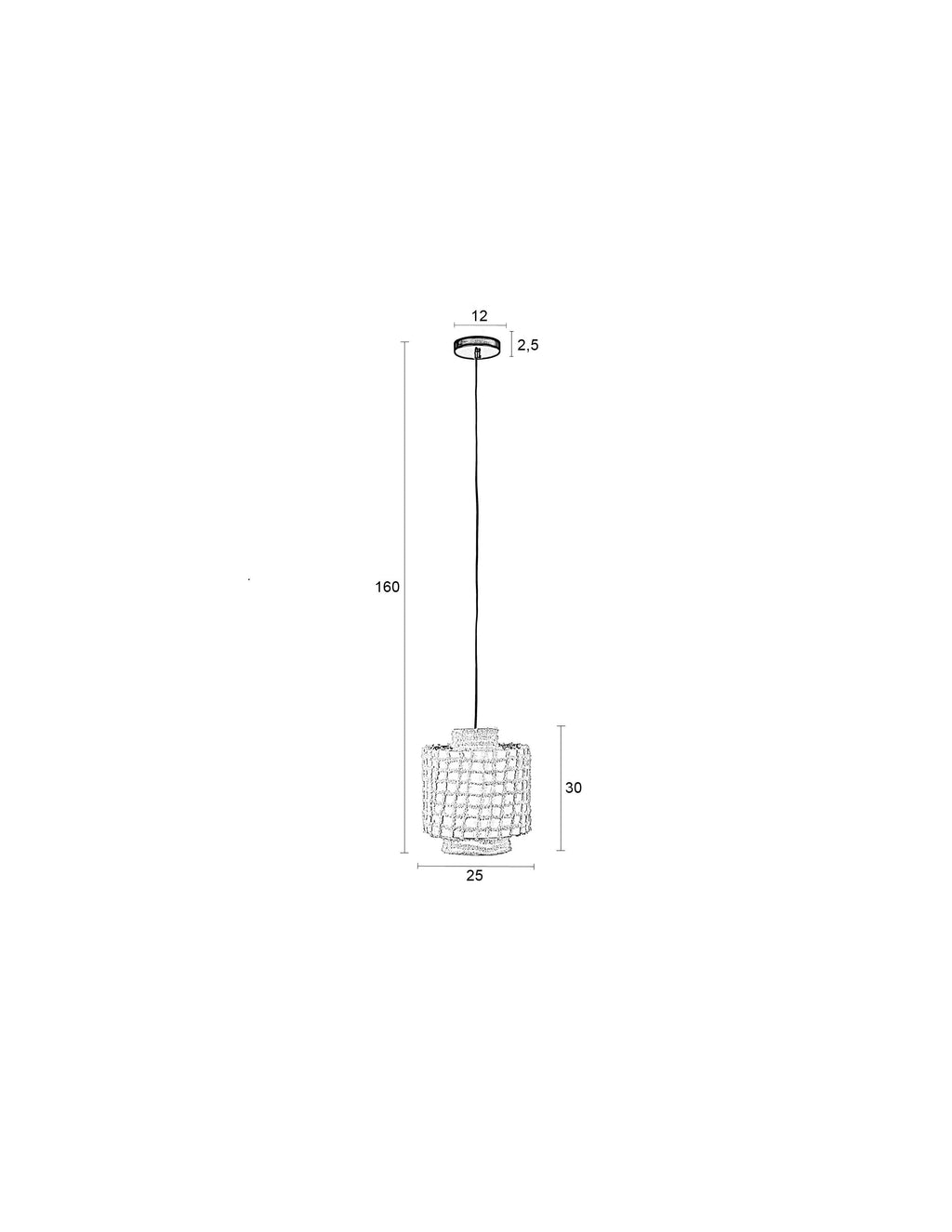 Arjun Large - Pendant light - Cotton - Beige