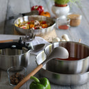 Set of 3 Iris Stainless Steel Saucepans - 16/18/20cm