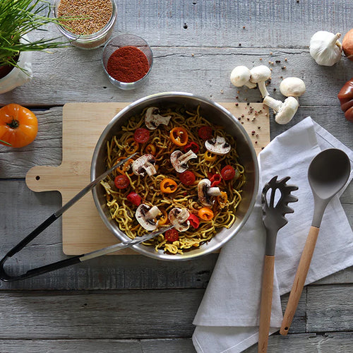 Removable Iris Stainless Steel Wok - 28cm