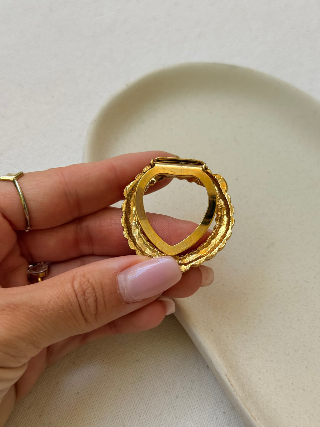Anillo De Pañuelo Vintage - Diseño Trenzado Dorado
