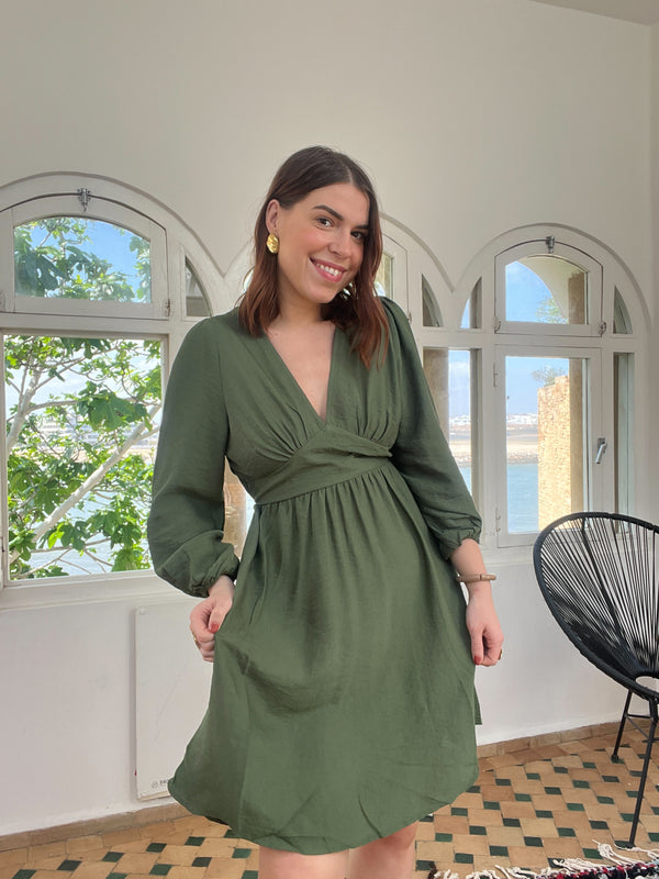 Vestido Elena caqui