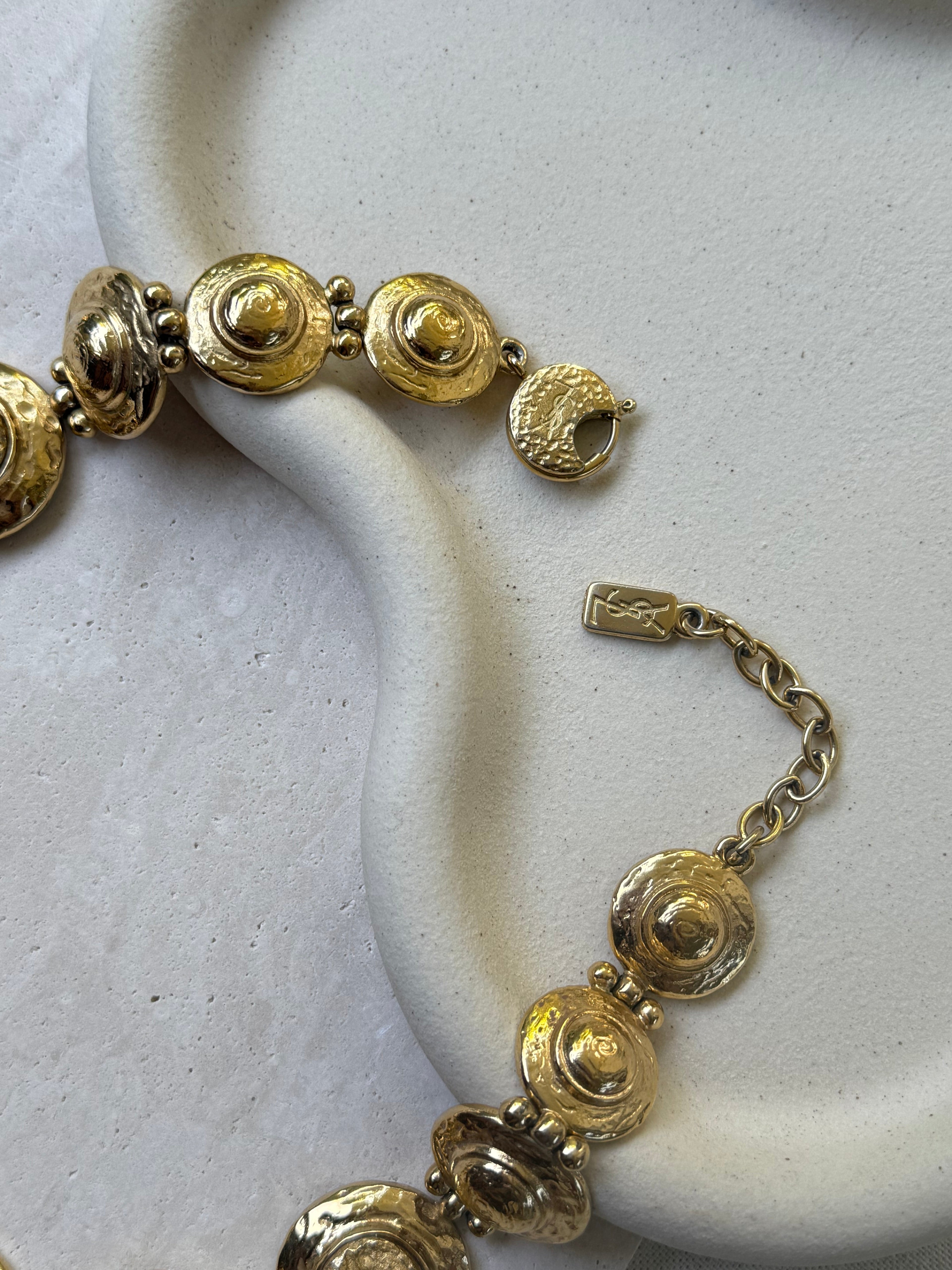 Collar Vintage Yves Saint Laurent - Relieve Martillado Xxl