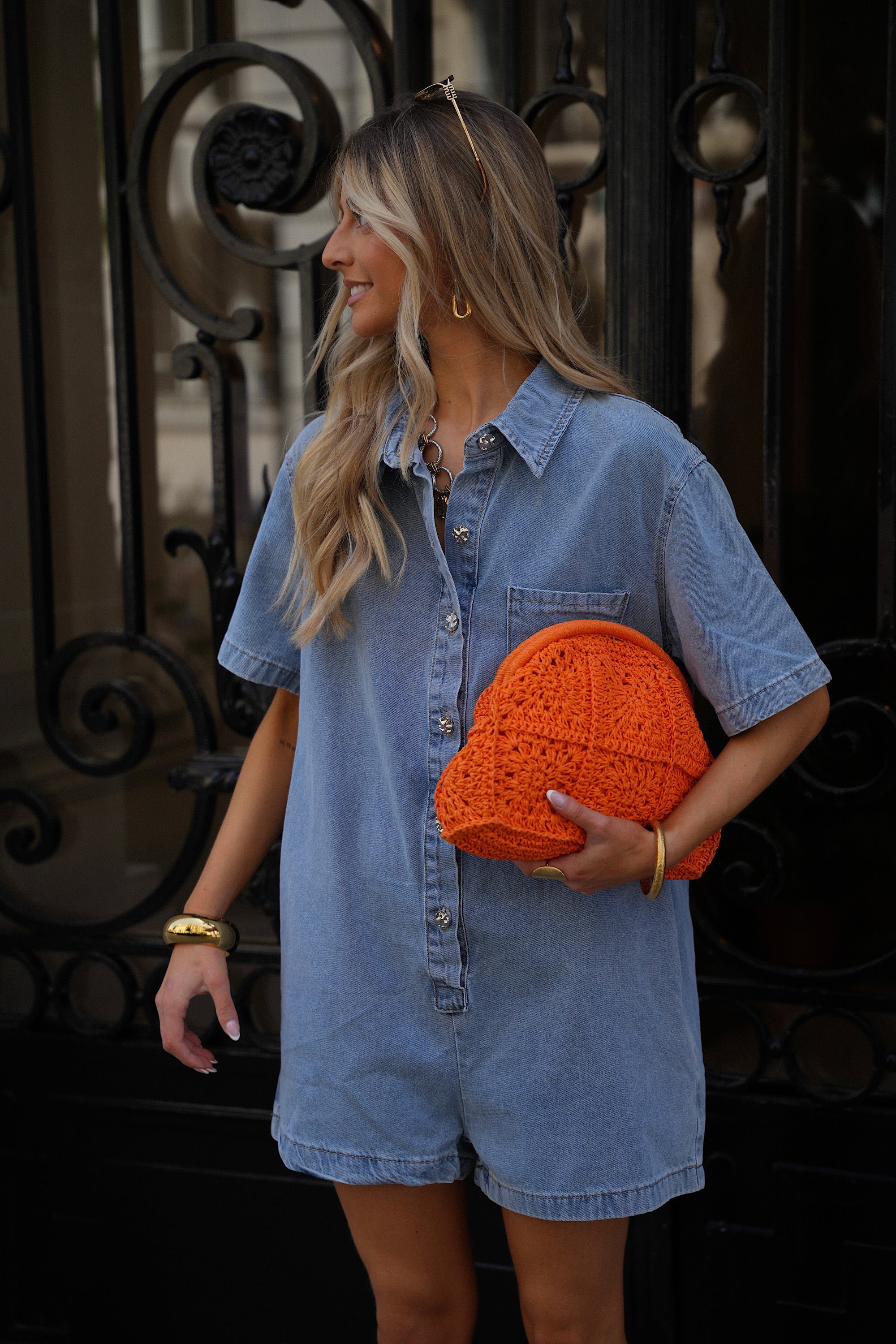 Sac En Paille Noria - Orange