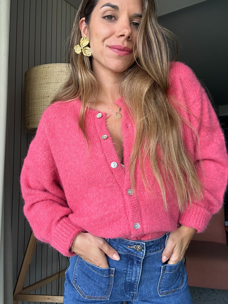 Cardigan Charlie - Rose Framboise