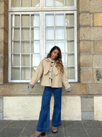 Chaqueta con capucha extraíble Garance beige