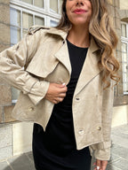 Chaqueta efecto antelina Jihane beige