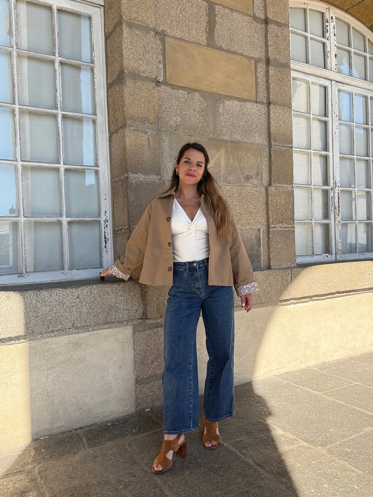 Chaqueta trench Edith de algodón Liberty camel